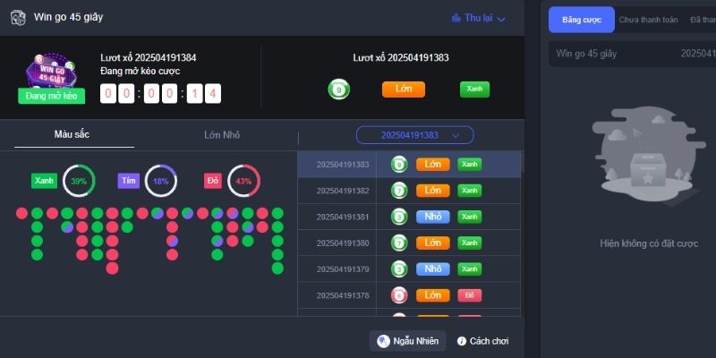 Win Go 45 giây EE88: Luật chơi và cách đặt cược